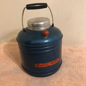 Vintage Mohawk Porcelain Lined Thermos Jug With Handle 11”x8”x8”